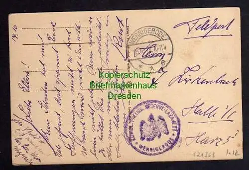 121363 AK Bahnhof Station Steinerne Renne 1918 Feldpost Wernigerode