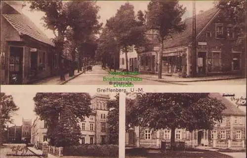 157115 Ansichtskarte Greiffenberg Angermünde Breitestraße Schloß 1940 An der Friedenslinie