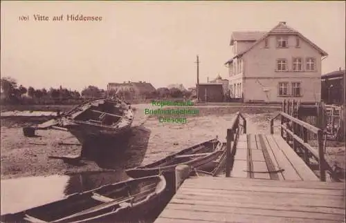 157404 Ansichtskarte Vitte auf Hiddensee um 1910 Bootsanleger