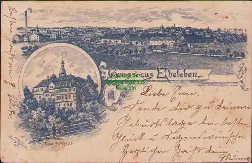 157385 Ansichtskarte Ebeleben Vorläufer 1897 Schloss Verlag Junge