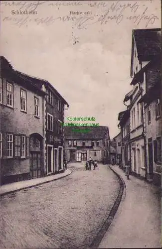 157383 Ansichtskarte Schlotheim 1916 Flachsmarkt