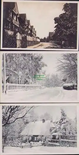 153694 3 Ansichtskarte Gartenstadt Hellerau b. Dresden Am Gräbchen Straßen Kreuz Talkenberg