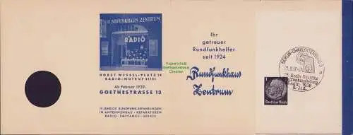 B-50070 gestaltete Seite Deutsches Reich Berlin 1938 Rundfunkhaus Zentrum