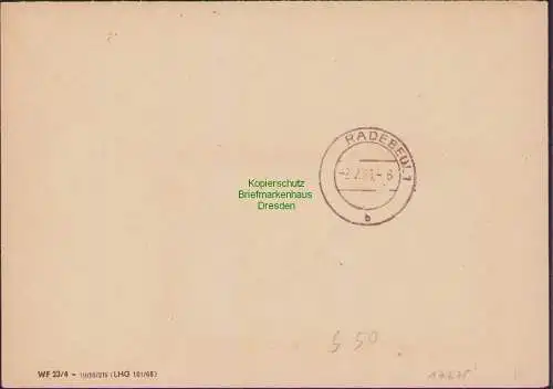 B-17675 Brief DDR ZKD Kastenstempel mit PLZ 116 VEB Werk für Fernsehelektronik