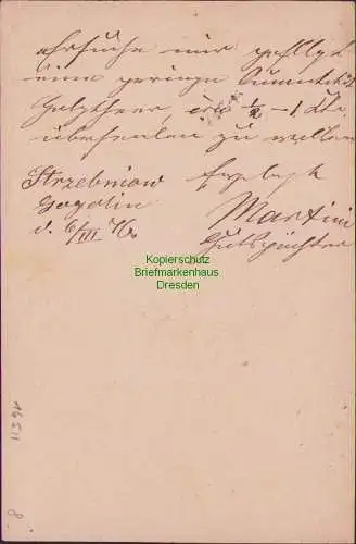 B-16511 DR Ganzsache Stempel Gogolin  1876 nach Kobier bei Pless Pszczyna