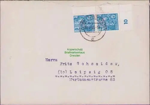 B-16472 Brief DDR Ronneburg 1955 mit Inhalt Kirchenmusikdirektor Stadtkantor