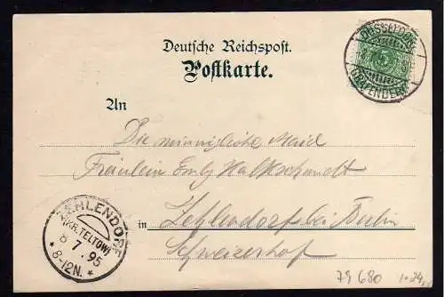 79680 AK Hirschburg bei Düsseldorf 1895 Grafenberg Gasthaus Sommerlokal