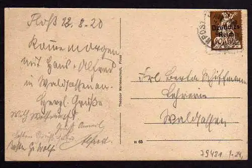 79481 AK Floß Oberpfalz 1920 Postamt