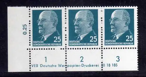 783 DDR 1963 934 X x I DV Druckvermerk ** Dauerserie 25 Pfg. Walter Ulbricht