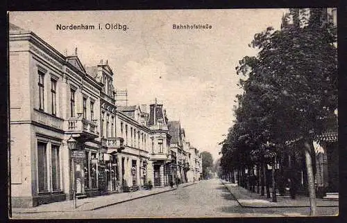 65161 AK Nordenham i. Oldenburg Bahnhofstraße ca. 1920 gelaufen