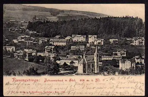 61766 AK Johannisbad v. Süd 1899 Kirche 1901 gelaufen ohne Jahreszahl im Stempel