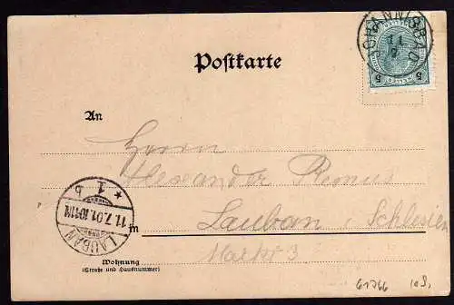 61766 AK Johannisbad v. Süd 1899 Kirche 1901 gelaufen ohne Jahreszahl im Stempel