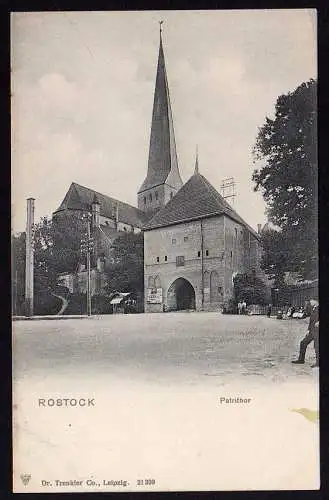 52298 AK Rostock Petrithor Petrikirche Petritor um 1900