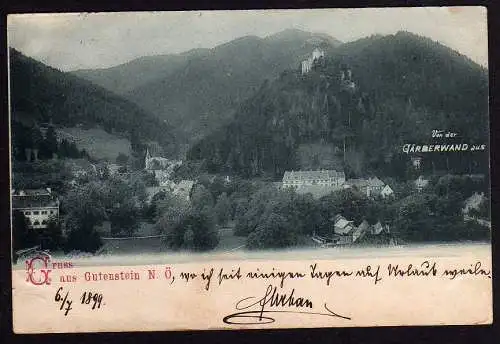 52671 AK Gutenstein Niederösterreich Vorderbruck 1899 von der Gärberwand aus