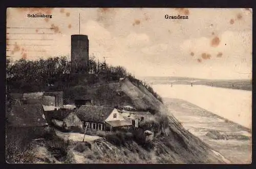 52657 AK Graudenz Grudiaz Wpr. Schlossberg 1915 Feldpost