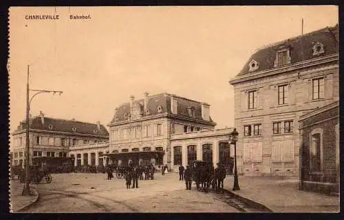 40625 Ansichtskarte Charleville Bahnhof Feldpost 1918