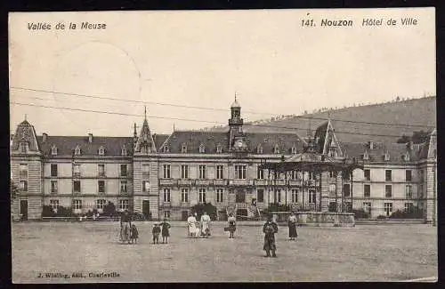 29825 AK Nouzon Hotel de Ville Vallee de la Meuse, gelaufen Feldpost 1915