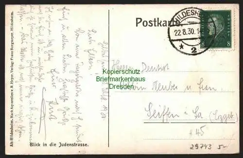 29743 AK Hildesheim Judenstrasse 1930 Künstlerkarte R: Heyer