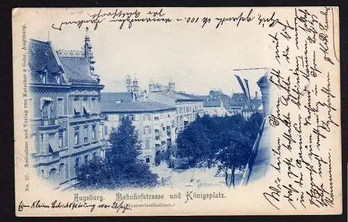 29640 AK Augsburg Bahnhofstrasse Königsplatz 1899 Cafe Restaurant Restauration