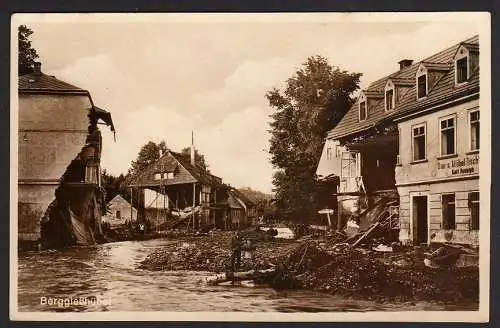 29415 Ansichtskarte Berggießhübel Bau und Möbeltischlerei Unwetterkatastrophe 8. Juli 1927