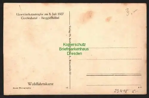 29415 AK Berggießhübel Bau und Möbeltischlerei Unwetterkatastrophe 8. Juli 1927