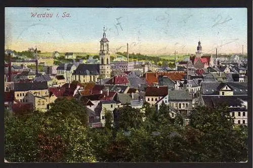 29784 Ansichtskarte Werdau 1912 Panorama