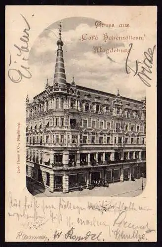 28909 Ansichtskarte Magdeburg Cafe Hohenzollern 1899