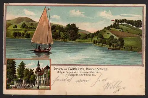 29288 AK Litho Zwiebusch Berliner Schweiz Restaurant  Neuzittau 1905