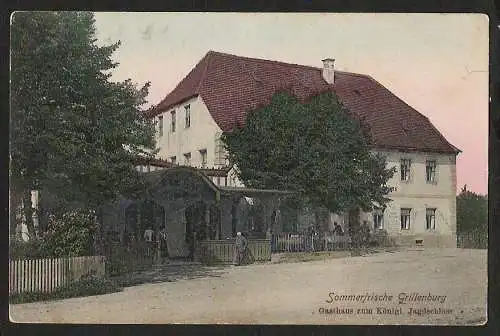 25124 AK Sommerfrische Grillenburg Gasthaus zum Königl. Jagdschloss 1908