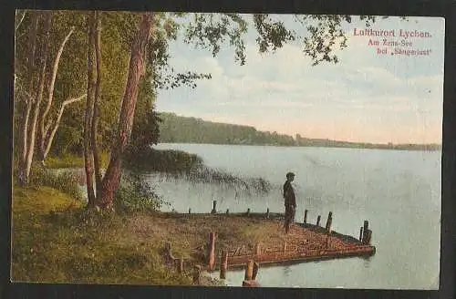 25200 AK Lychen Zens See Sängerlust Bahnpost Templin Fürstenberg 1921 Goldiner