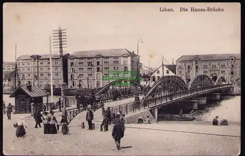 172112 AK Libau Kurland Liepaja Lettland um 1916 Die Hansa Brücke