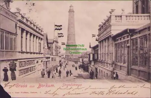 171794 AK Borkum Strandstrasse 1898 STRAND HOTEL Verlag v. Ernst Wolffram