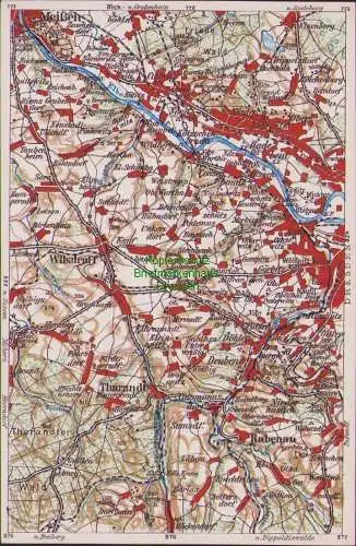 171864 Wona Landkarten AK 823 Meißen Radebeul Wilsdruff Tharandt Rabenau