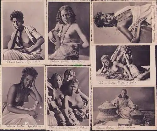 161645 7 AK Eritrea Posta Militare 1936 Ragazza Bilena Mädchen Erotik topless