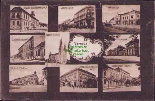 161555 AK Versecz Vrsac 9 Bilder 1915 Schule Rathaus Rathausplatz …