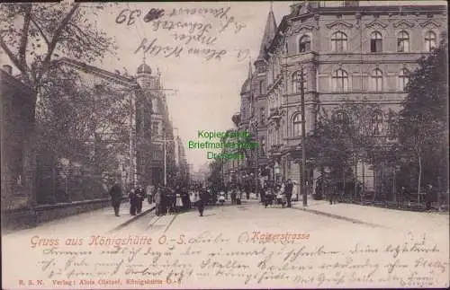 158274 AK Chorzow Königshütte O.-S. 1902 Kaiserstrasse