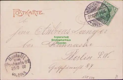 158274 AK Chorzow Königshütte O.-S. 1902 Kaiserstrasse