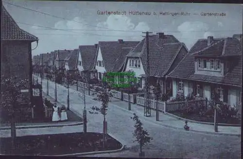 158389 Ansichtskarte Gartenstadt Hüttenau b. Hattingen Ruhr Gartenstraße Welper um 1920