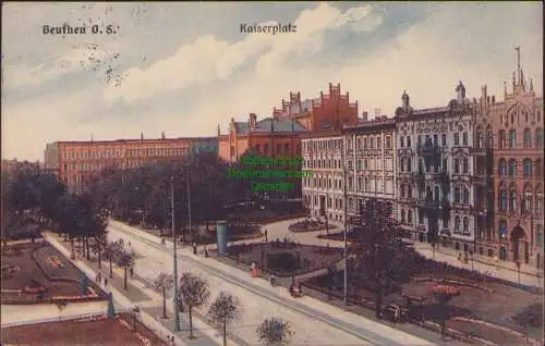 158161 Ansichtskarte Beuthen O. S. Bytom Kaiserplatz um 1920