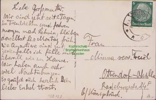 158153 AK Treuenbrietzen 1937 AH Straße mit Lutherlinde Fachwerkhäuser