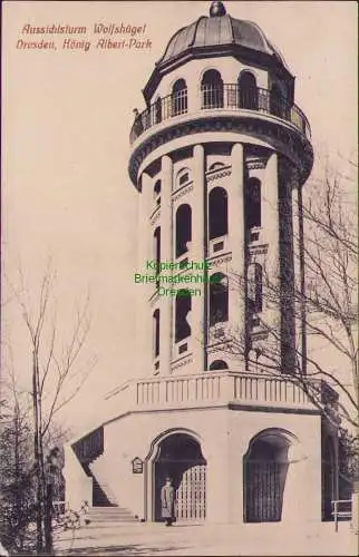 158196 Ansichtskarte Dresden 1912 Erlwein Aussichtsturm Wolfshügel König Albert Park