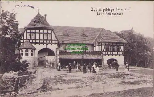 158162 Ansichtskarte Zobtengebirge 1913 Neue Zobtenbaude Ströbel Strzeblow Sobotka Polen