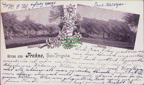 157411 AK Frehne Marienfließ Ost Prignitz 1900 Gasthof Dorfstraße