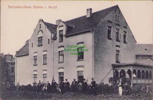 157155 Ansichtskarte Strehlitz  i. Meckl. um 1910  Techniker Heim