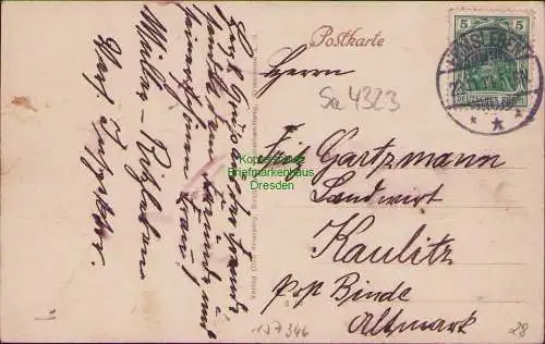 157346 AK Ermsleben Falkenstein Harz 1913 Konradsburger Straße Kurz u Eisenwaren