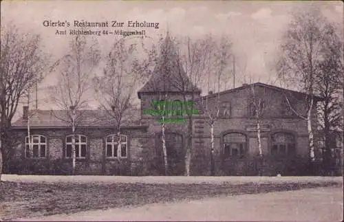 157156 Ansichtskarte Müggenhall Franzburg Amt Richtenberg 1921 Restaurant Zur Erholung