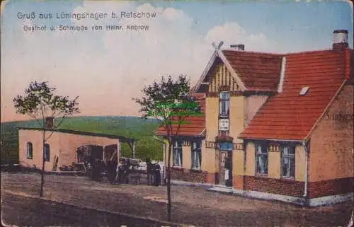 157035 AK Lüningshagen b. Retschow Gasthof Schmiede Heinr. Kobrow um 1925