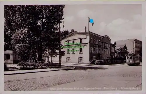 156780 AK Hirschberg Riesengebirge Fotokarte 1937 Hotel Schlesischer Hof Jäger