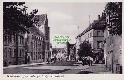 156946 AK Marienwerder Marienburger Straße mit Postamt um 1935