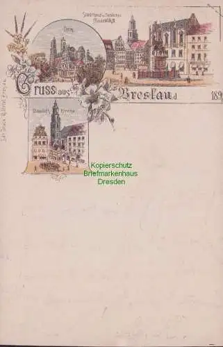 157021 AK Breslau 1898 Elisabeth Kirche Stadthaus und Denkmal Fr. Wilh. III. Dom